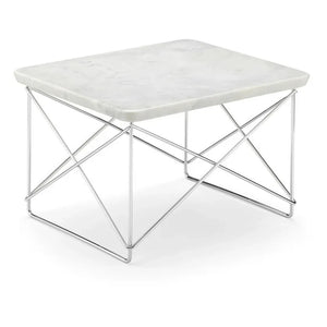 Vitra - Charles & Ray Eames Design Chrome Side Table LTR | White Marble