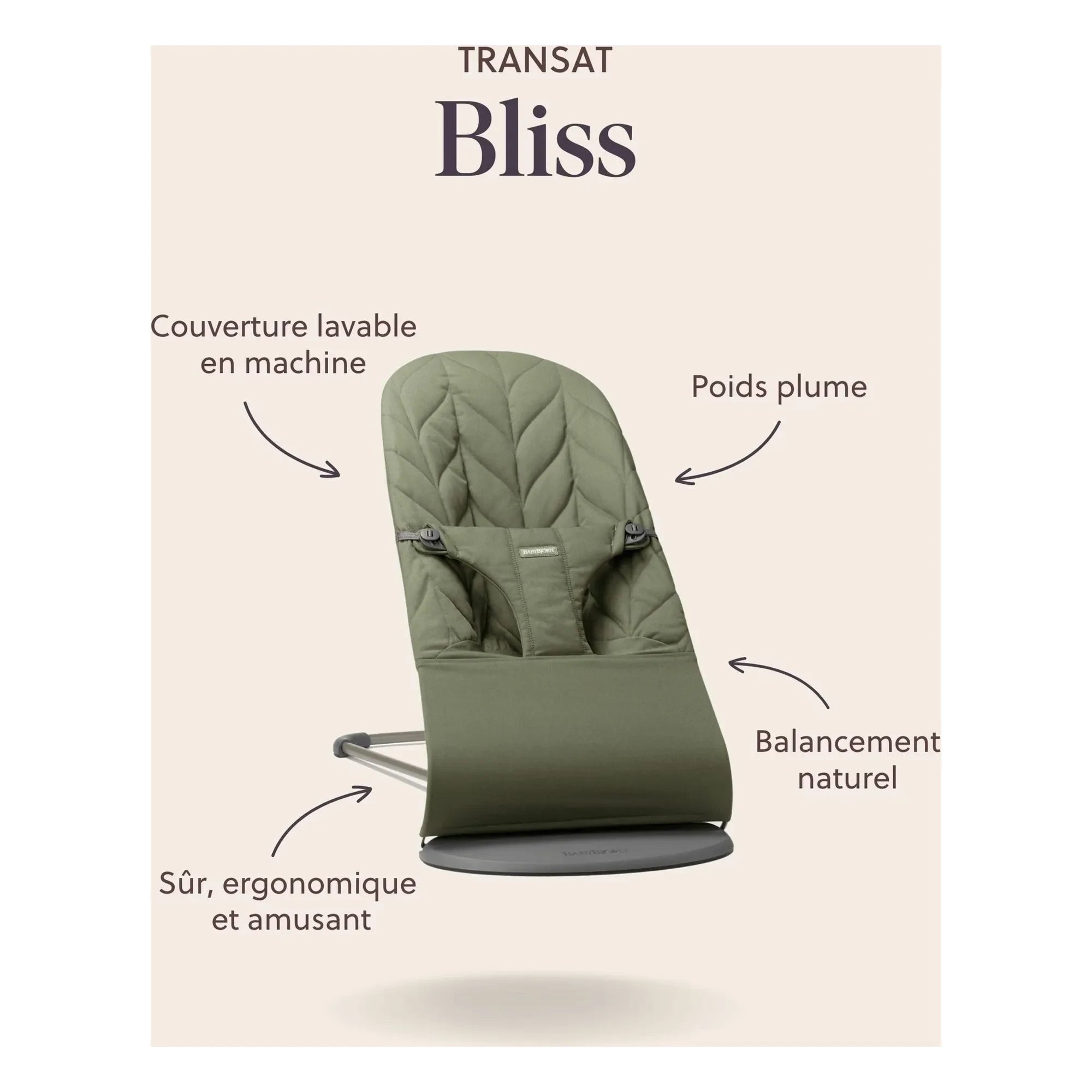 BabyBjörn - Bliss Wippe mit 3D-Jersey | Sandgrau