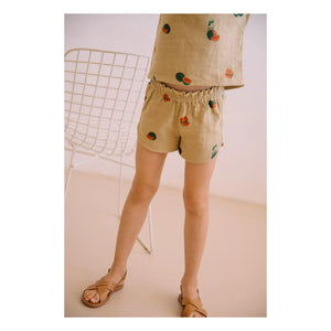 Studio Bohème - Georgette Shorts Wassermelone Bio-Baumwollgaze | Salbei