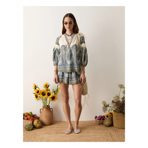 Boteh - Arcadia Leinen-Shorts | Lapislazuli