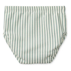 Liewood - Anthony Rayé Seersucker Badehose aus recycelten Fasern | Grün