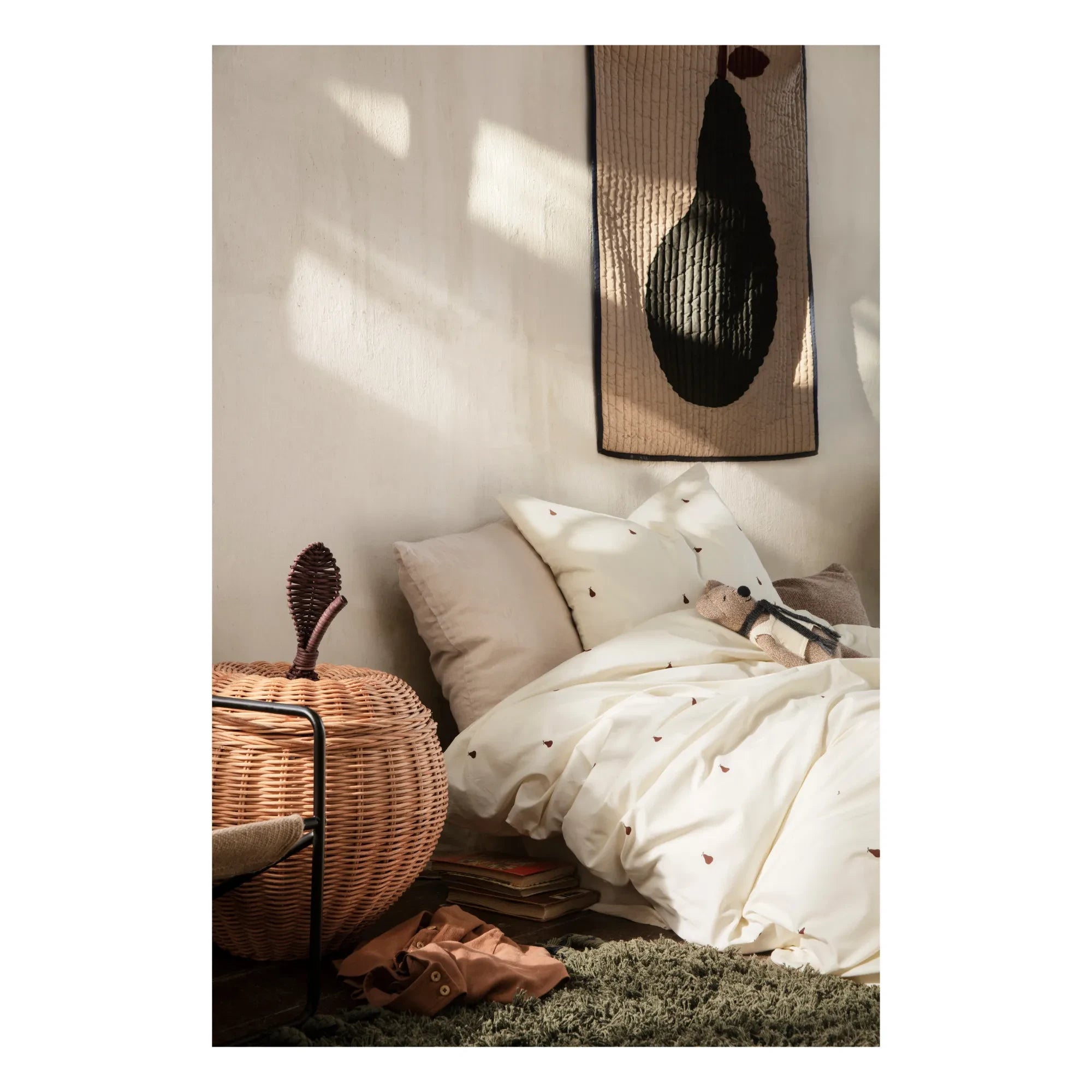 Ferm Living Kids - Juego de funda nórdica de pera | Blanco roto