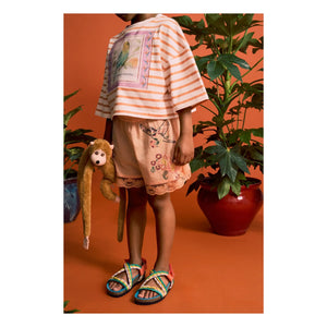 Maison Mangostan - Çizgili Crop Tişört | Turuncu