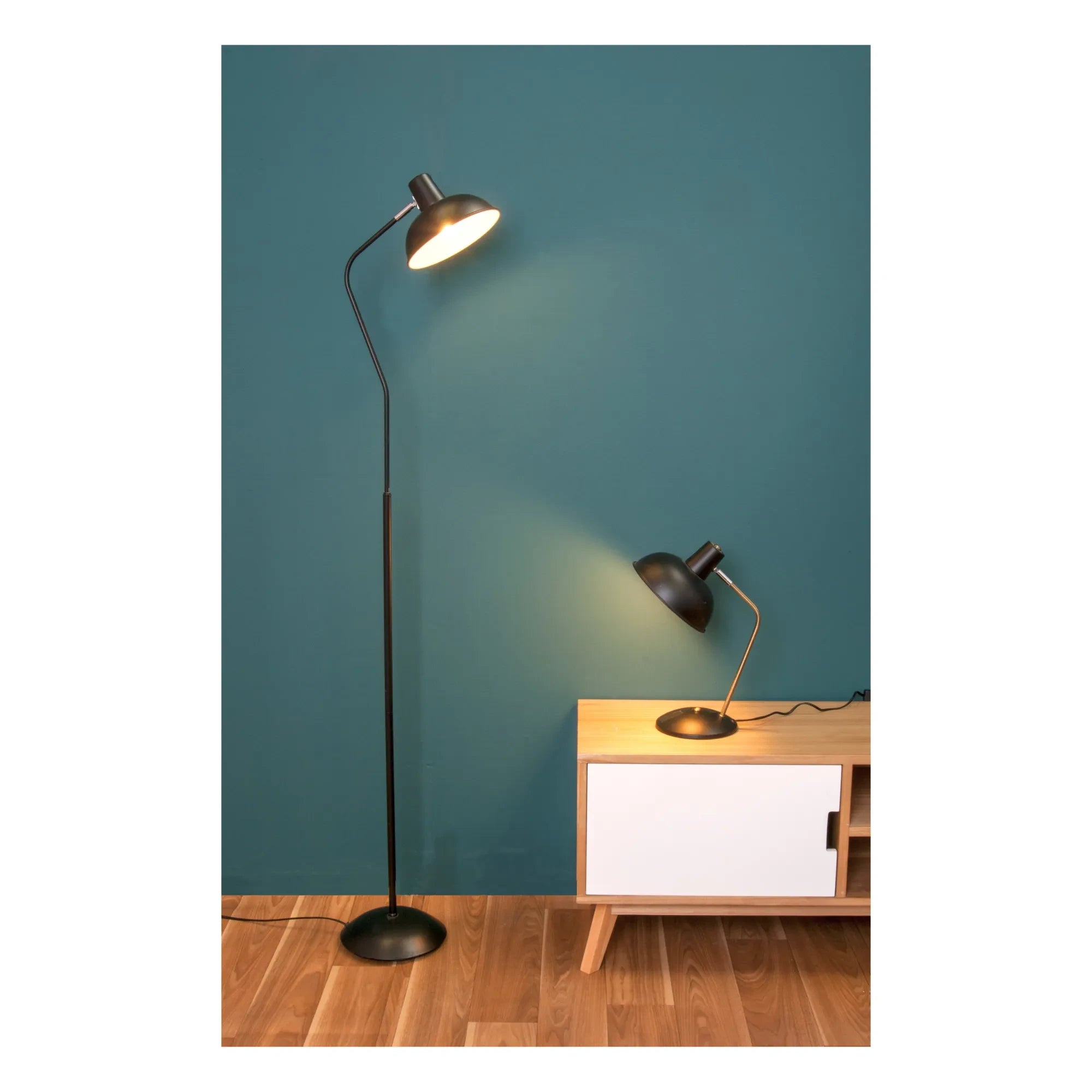 Present Time - Hooded Table Lamp | Black