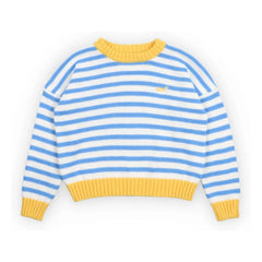 the new society - Striped Marigold Sweater | Light Blue