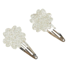 Tartine et Chocolat - 2er Set Hibiskus Glitzer-Haarklammern | Gold