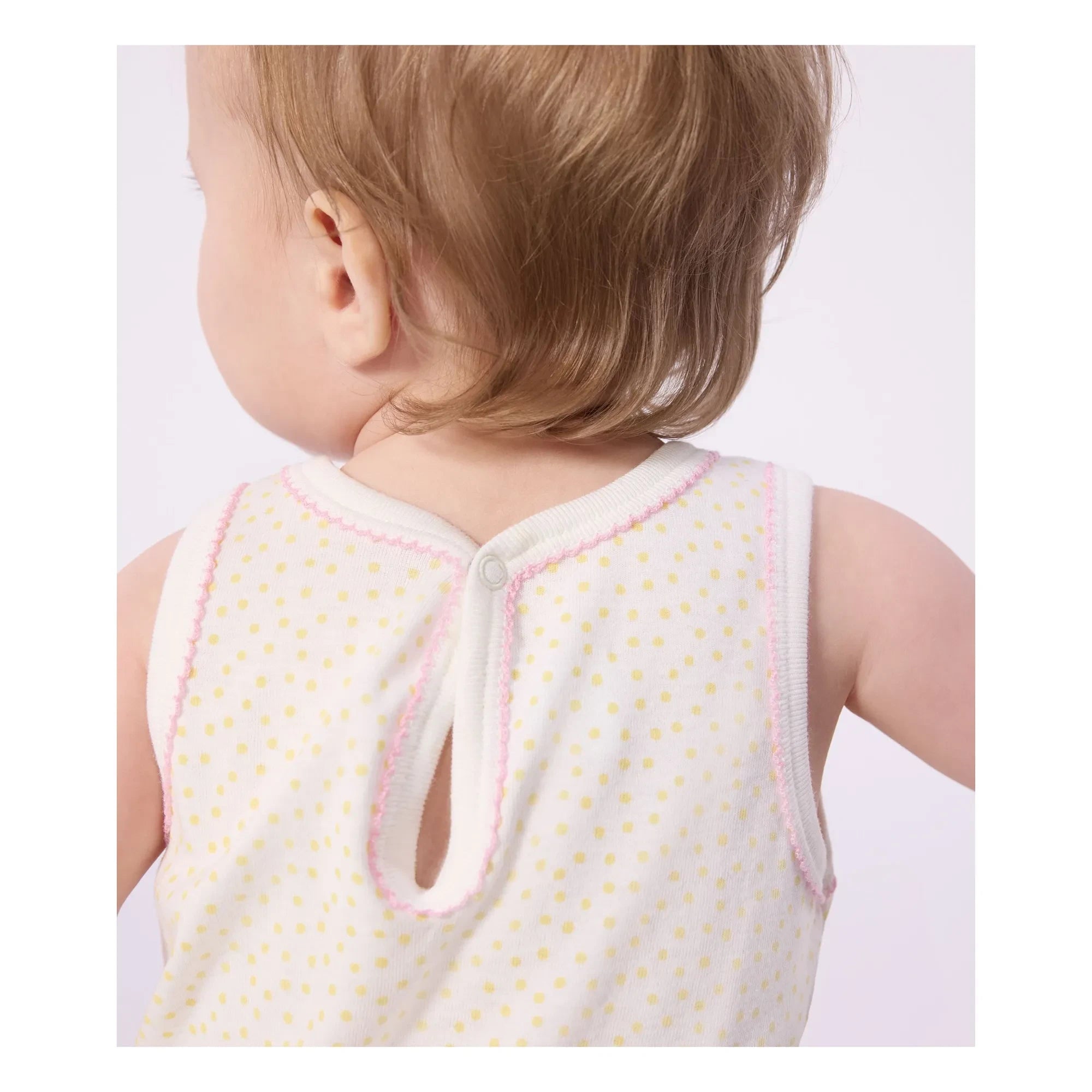 Petit Bateau – Schlafstrampler mit Punkten | Weiß
