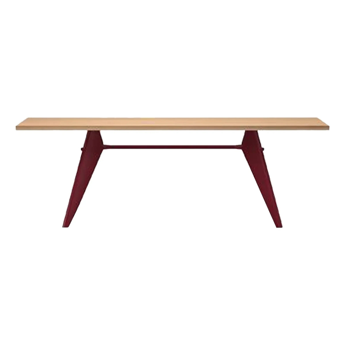 Vitra - EM Table - Japanese Red Pedestal - Jean Prouvé, 1950 | Oak