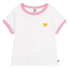 Petit Bateau - Coeur Point Cocotte تيشيرت | أبيض
