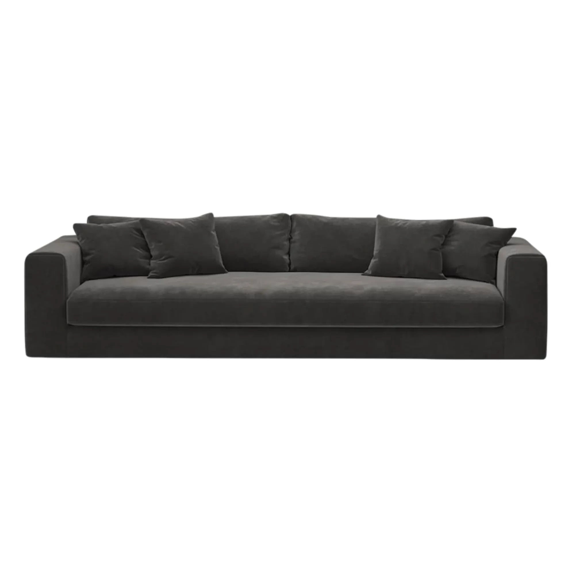 Panac Edition - Bellechasse kadife fırçalanmış 4 kişilik hafif kanepe - 260 cm | Kömür grisi