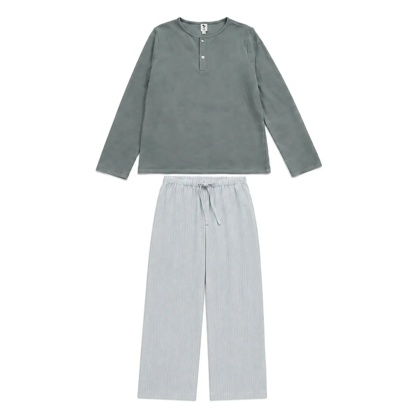 Risu Risu - Quattro Çizgili Organik Pamuklu Pijama | Mavi
