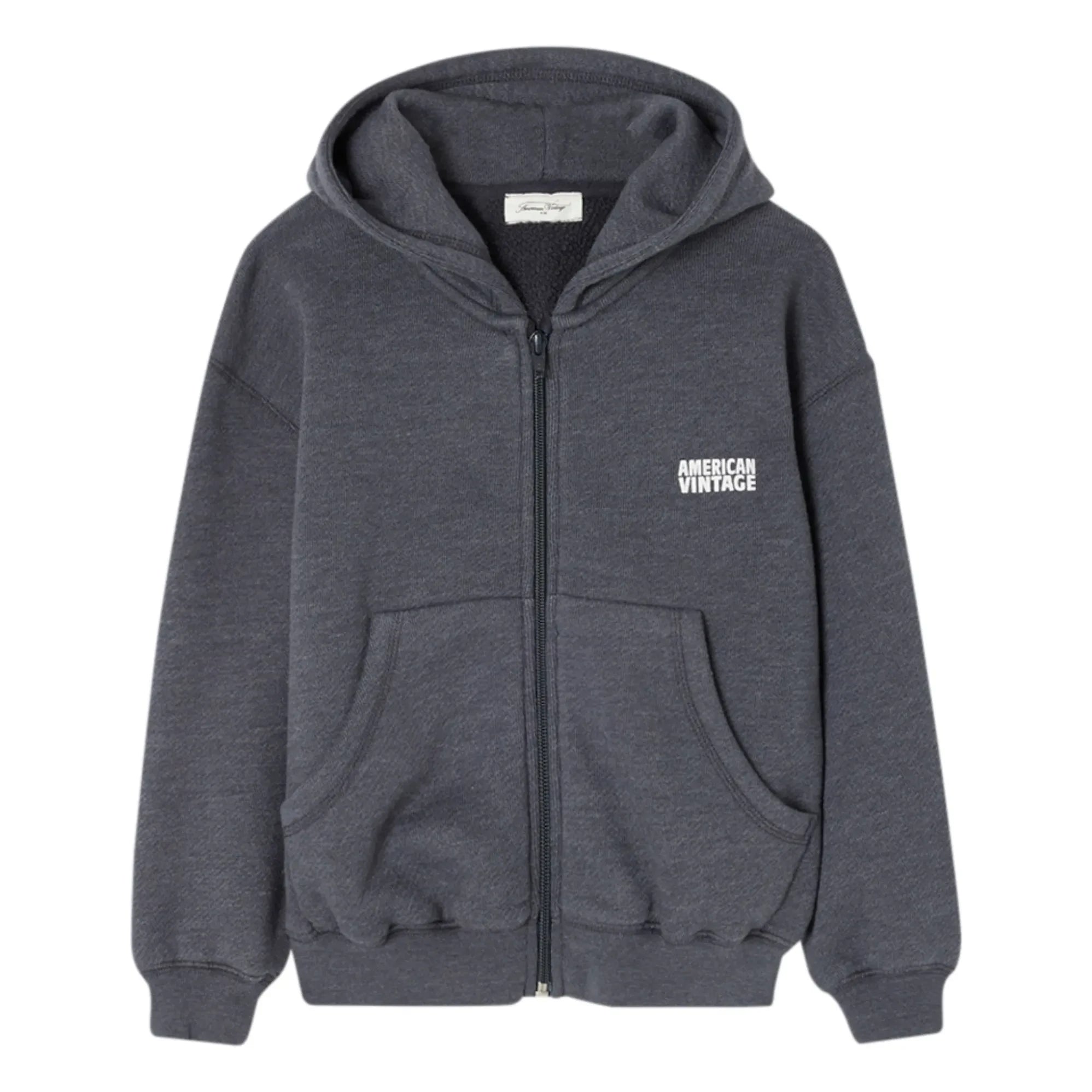 American Vintage - Doven Zip Sweat | Marled Kömür Grisi