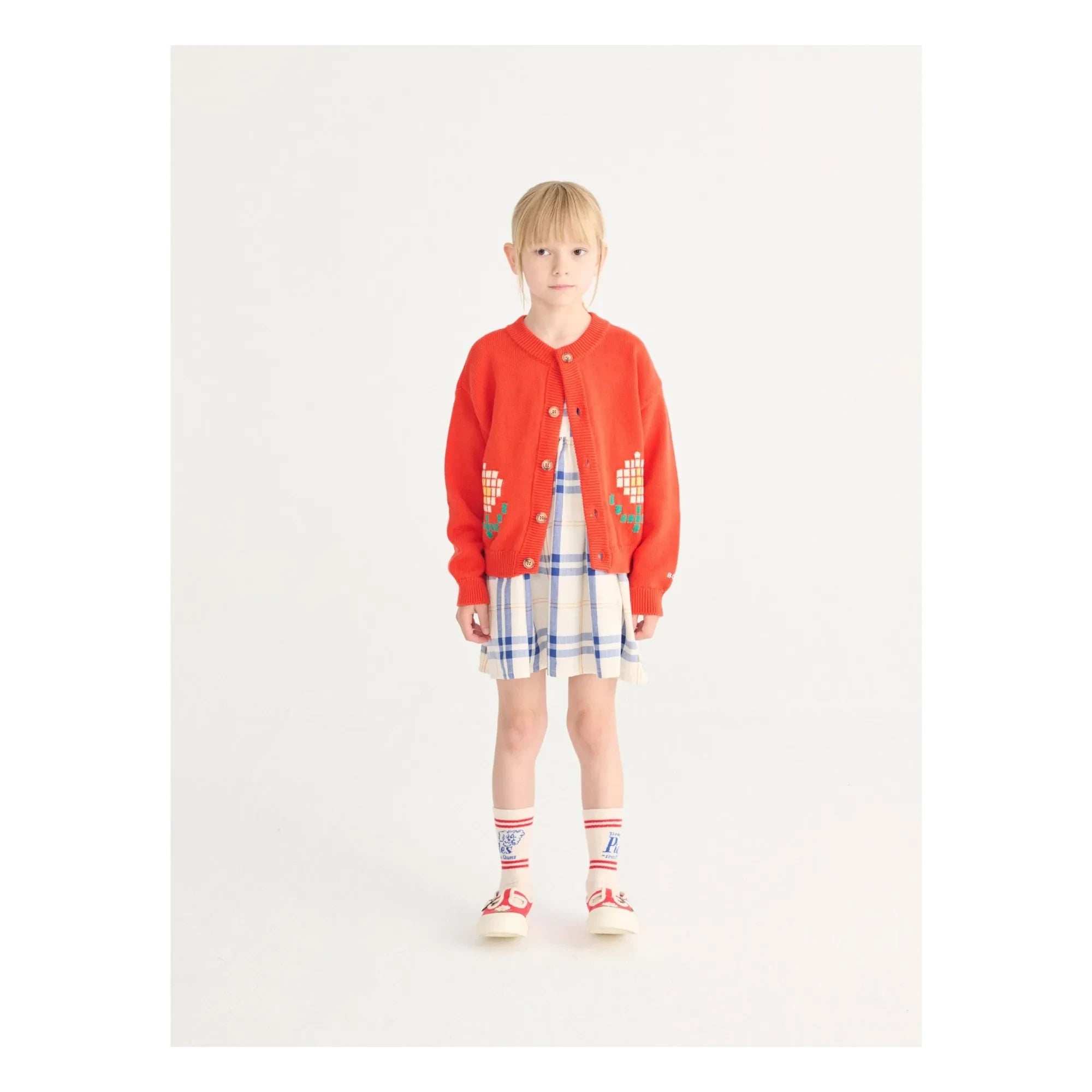 Bobo Choses - Tartan Bio-Baumwollkleid | Ecru