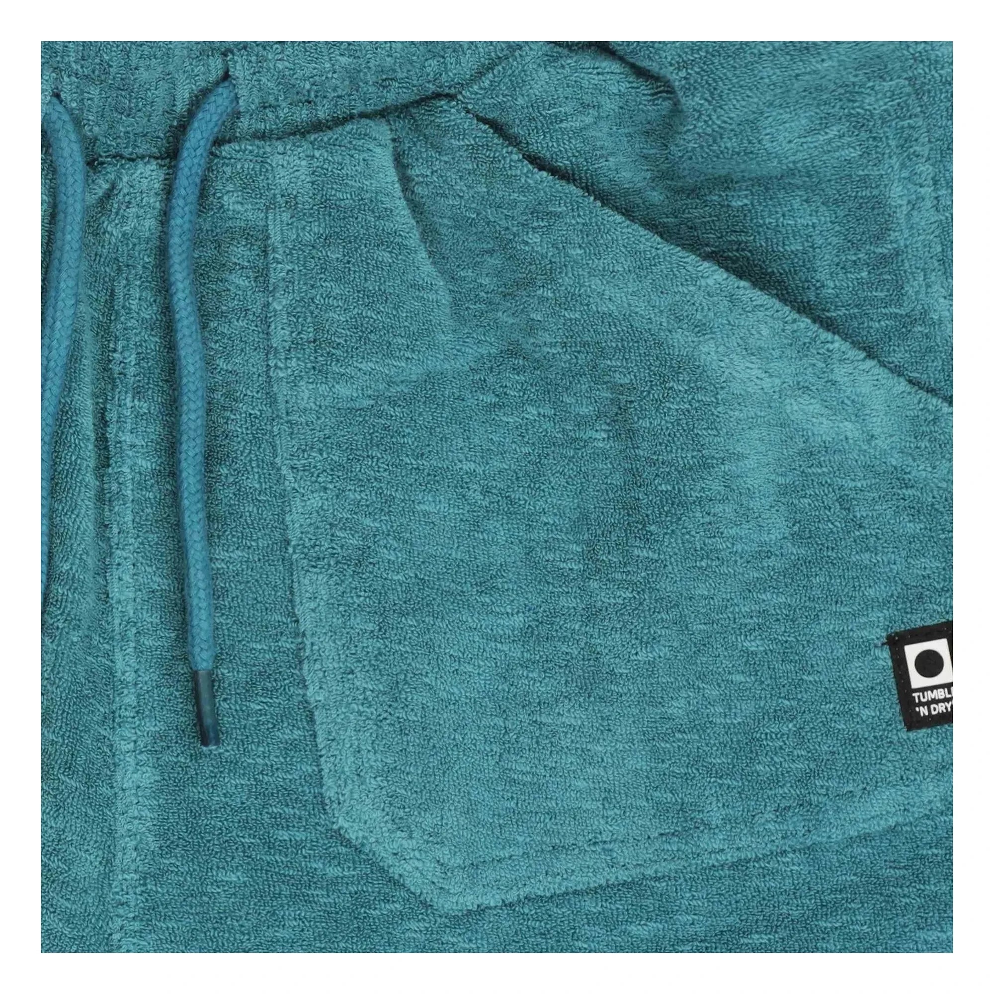 Tumble N'Dry - Kurzes Strand-Port Fouta Bio-Baumwolle | Pfauenblau