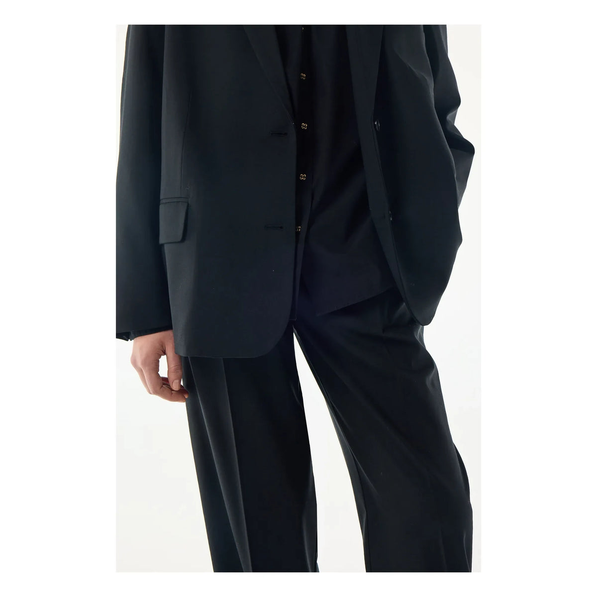 BELLEPIECE - Pantalón sastre Wilson de lana virgen | Negro