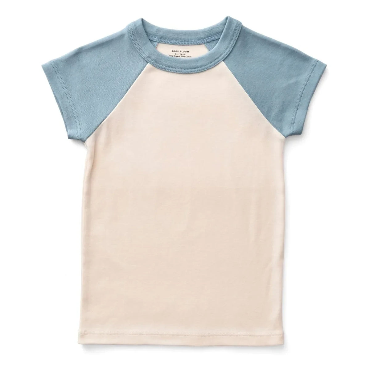 Soor Ploom - Two-Tone Organic Cotton Softball T-Shirt | Ice Blue