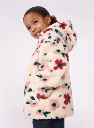 Petit Bateau - Çiçek Desenli Sherpa Ceket | Ecru