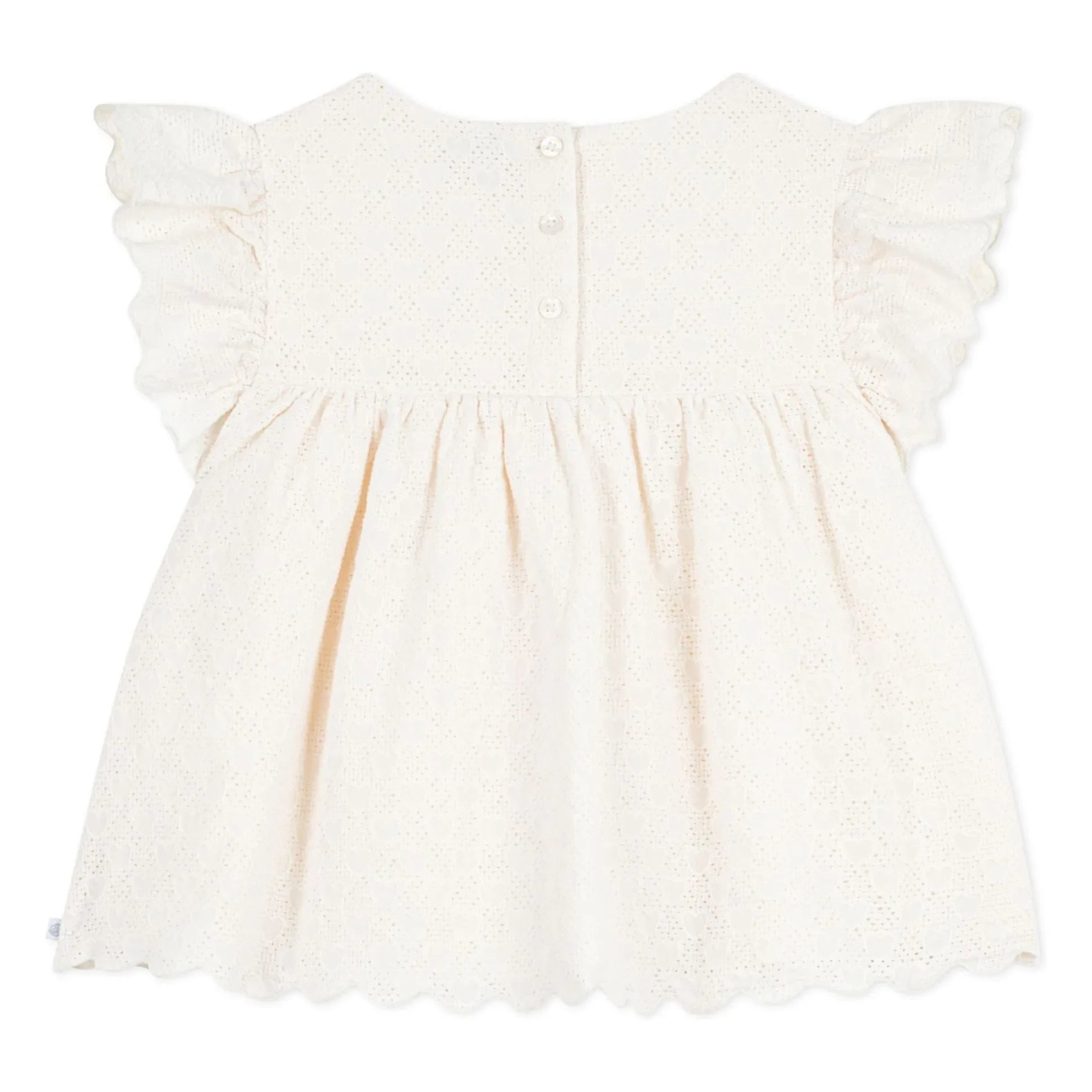 Petit Bateau – Broderie Anglaise Bluse aus Bio-Baumwolle | Ecru