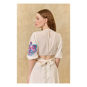 Louise Misha - Vestido de algodón orgánico Aurelia | Blanco