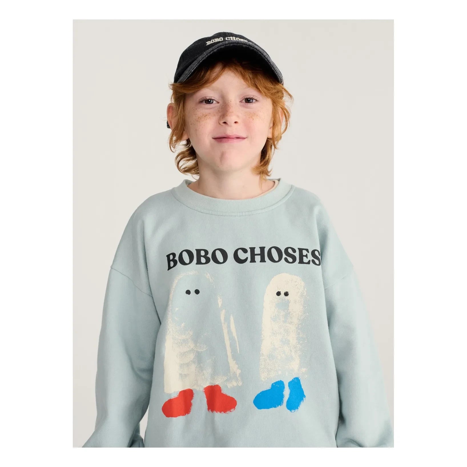 Bobo Choses - Bobo Choses organik pamuklu hayalet sweatshirt | Açık mavi