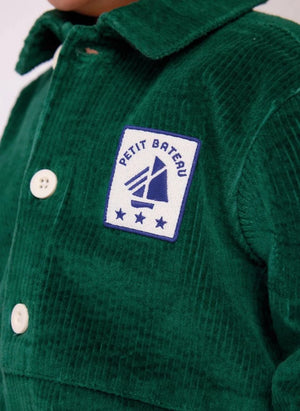 Petit Bateau - Mono Pompist canalé de algodón orgánico | Verde