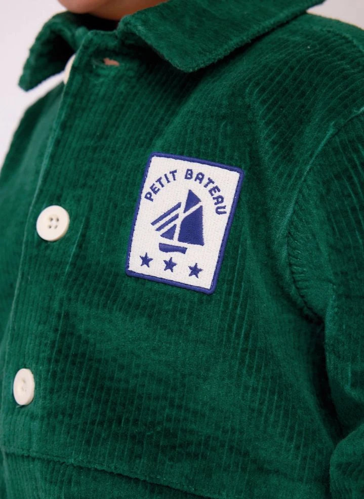 Petit Bateau - Mono Pompist canalé de algodón orgánico | Verde