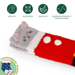 Legami - Adult Noel Slipper Çoraplar Kitty Santa - Tam Bir Uyum!
