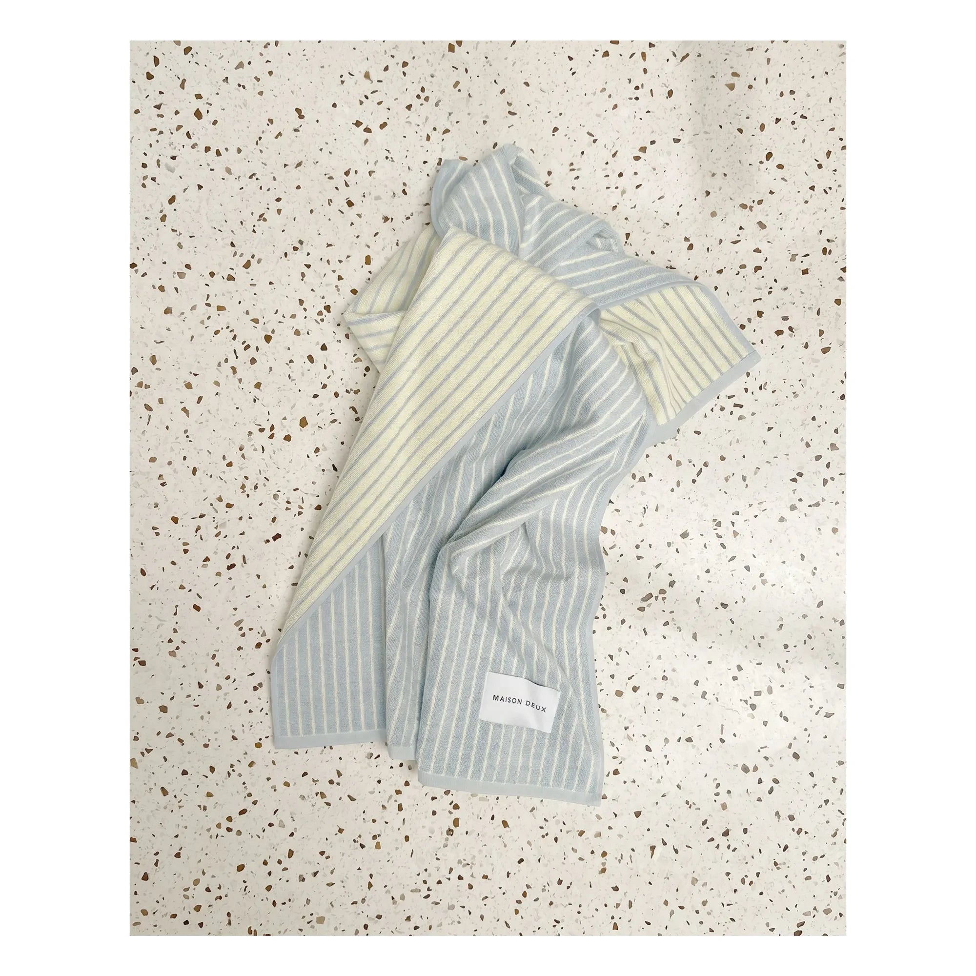 Maison Deux - Striped bath towel | Blue