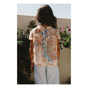 Lilinoa - Blusa de algodón con flores Elise | Melocotón