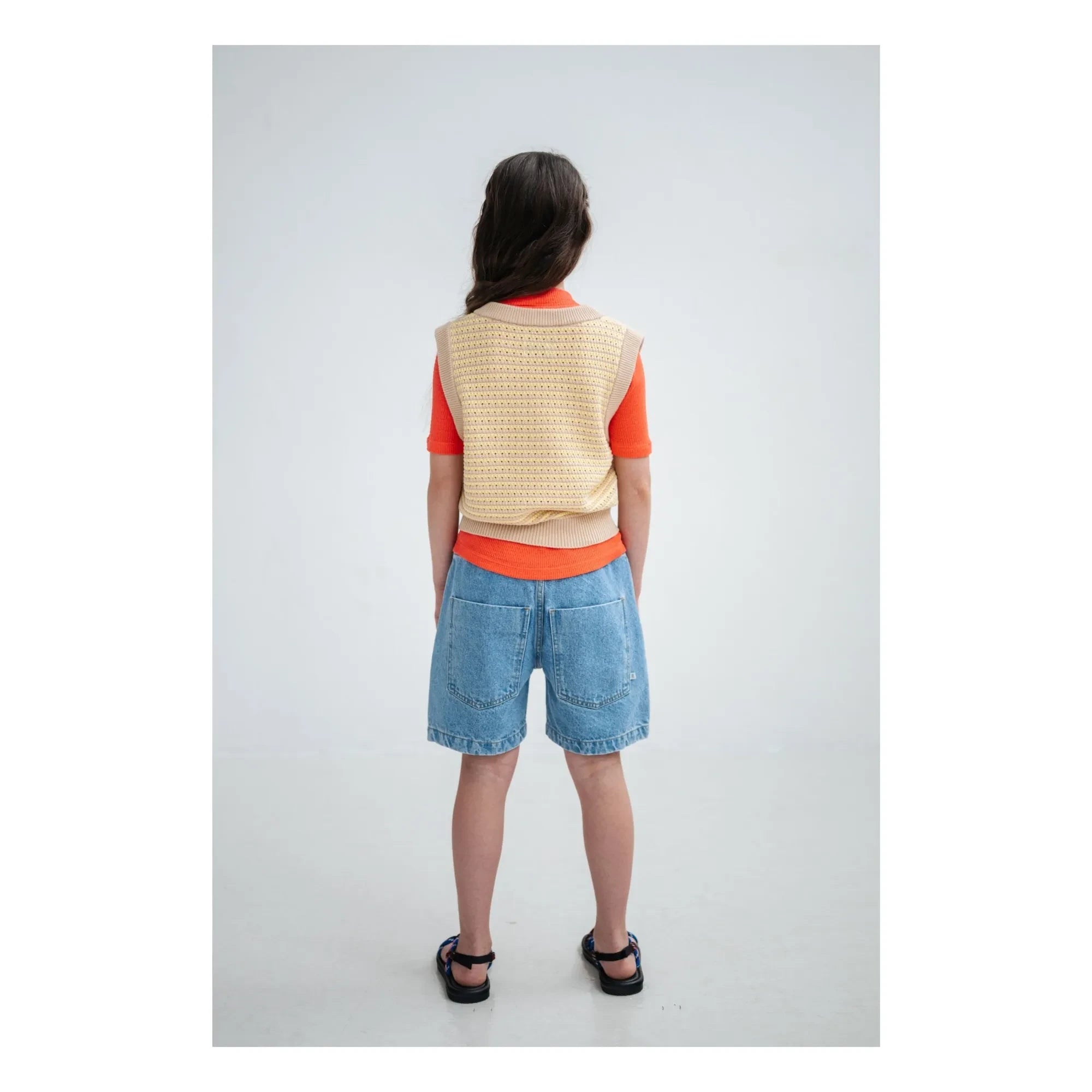 Repose AMS - Denim Bio-Baumwoll-Bermuda-Shorts | Blau
