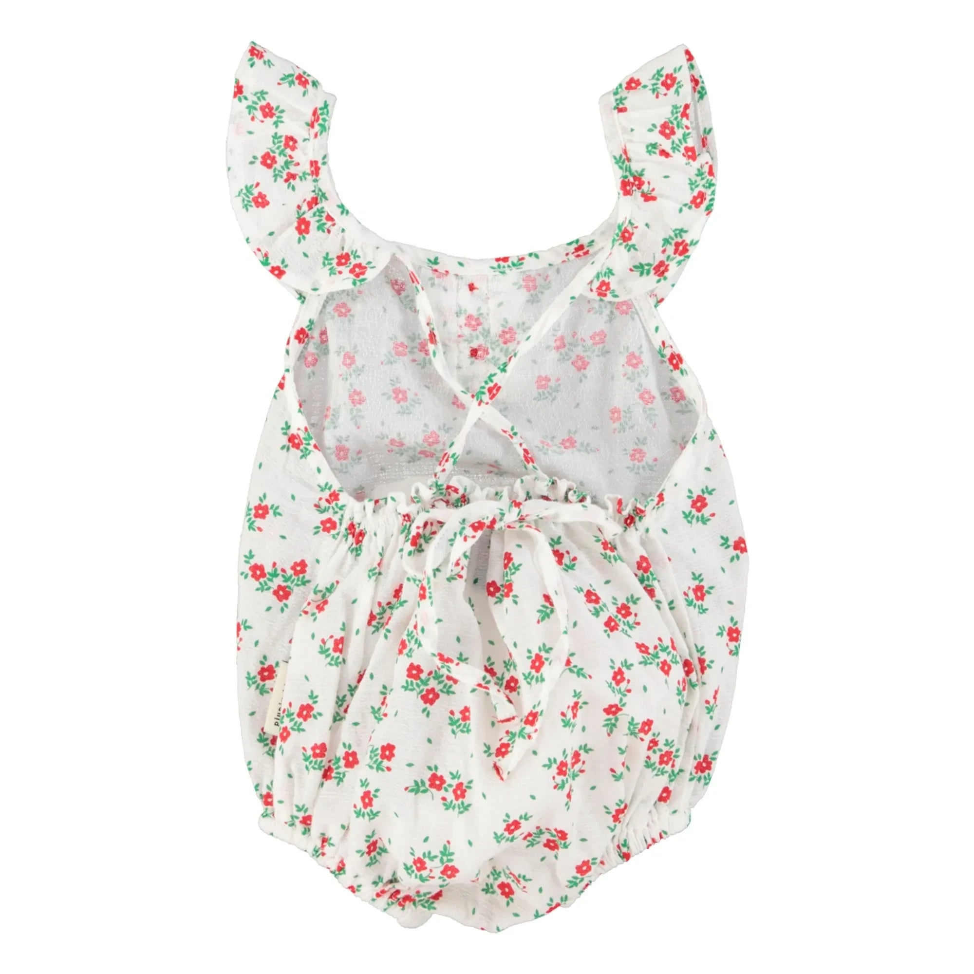 Piupiuchick - Bio-Baumwoll-Overall mit Blumenmuster | Weiß