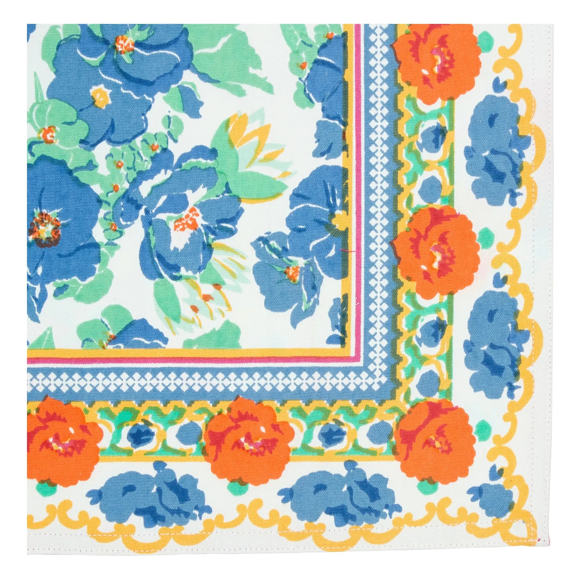 Lucas du Tertre - Blue Floral American Table Runner