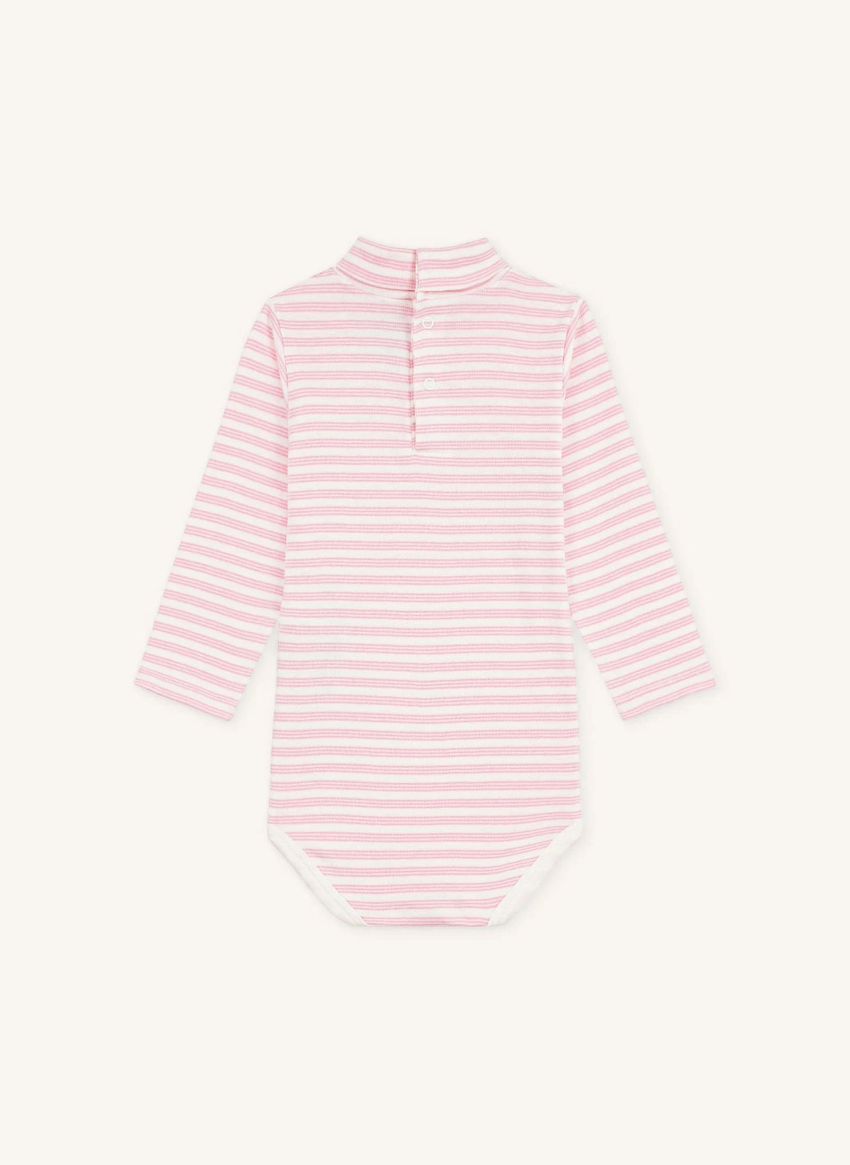 Petit Bateau - Organik pamuklu çizgili balıkçı yaka body | Pembe