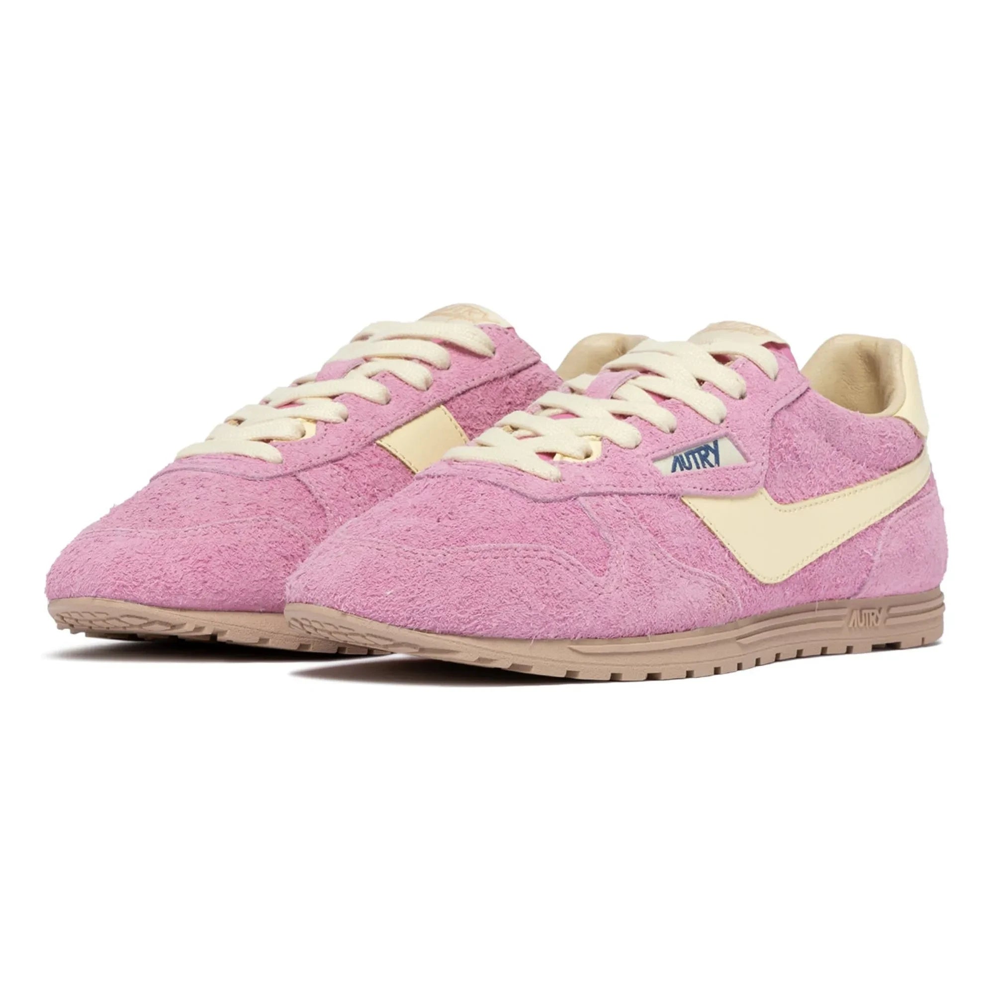 Autry - Windspin Low İki Renkli Süet ve Deri Sneakers | Pembe