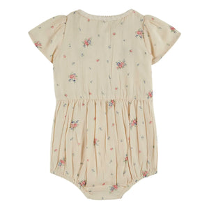 Emile and Ida - Gathered Organic Cotton Floral Jumpsuit | Cream