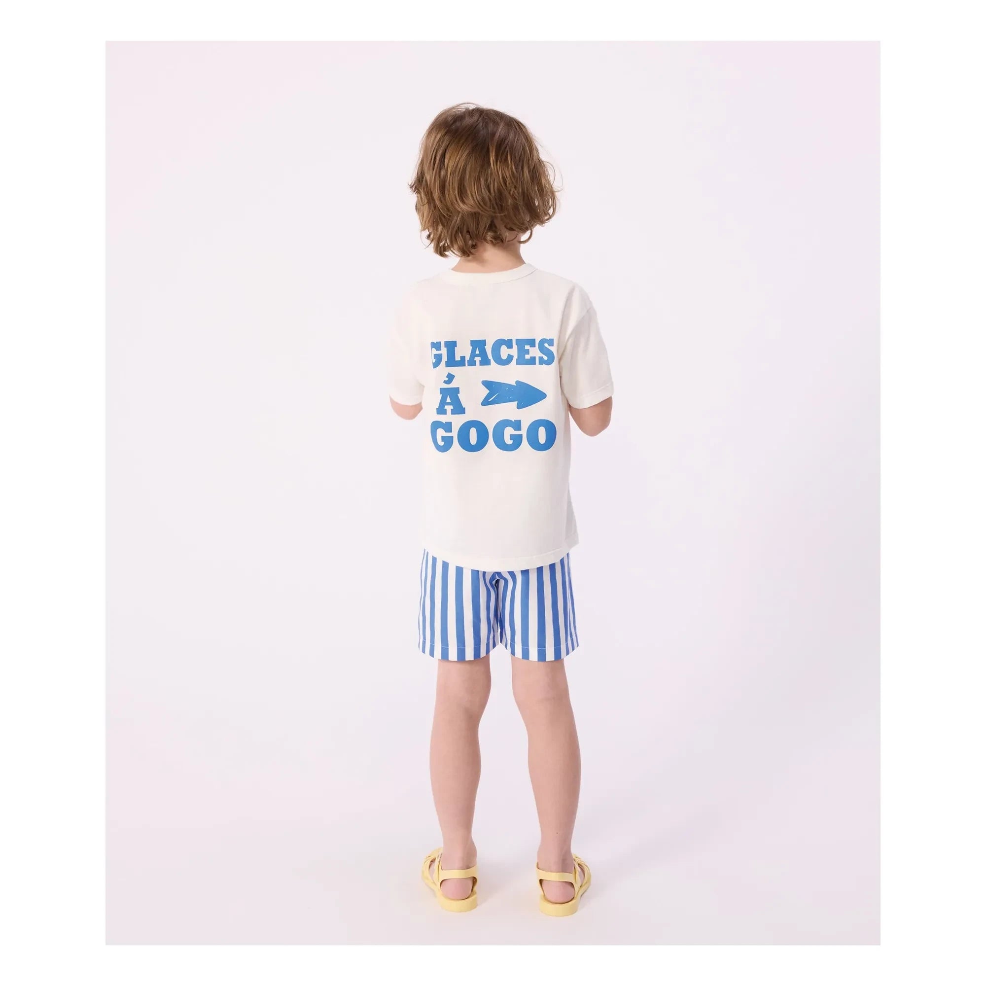 Petit Bateau - Bañador corto a rayas de fibra reciclada | Azul