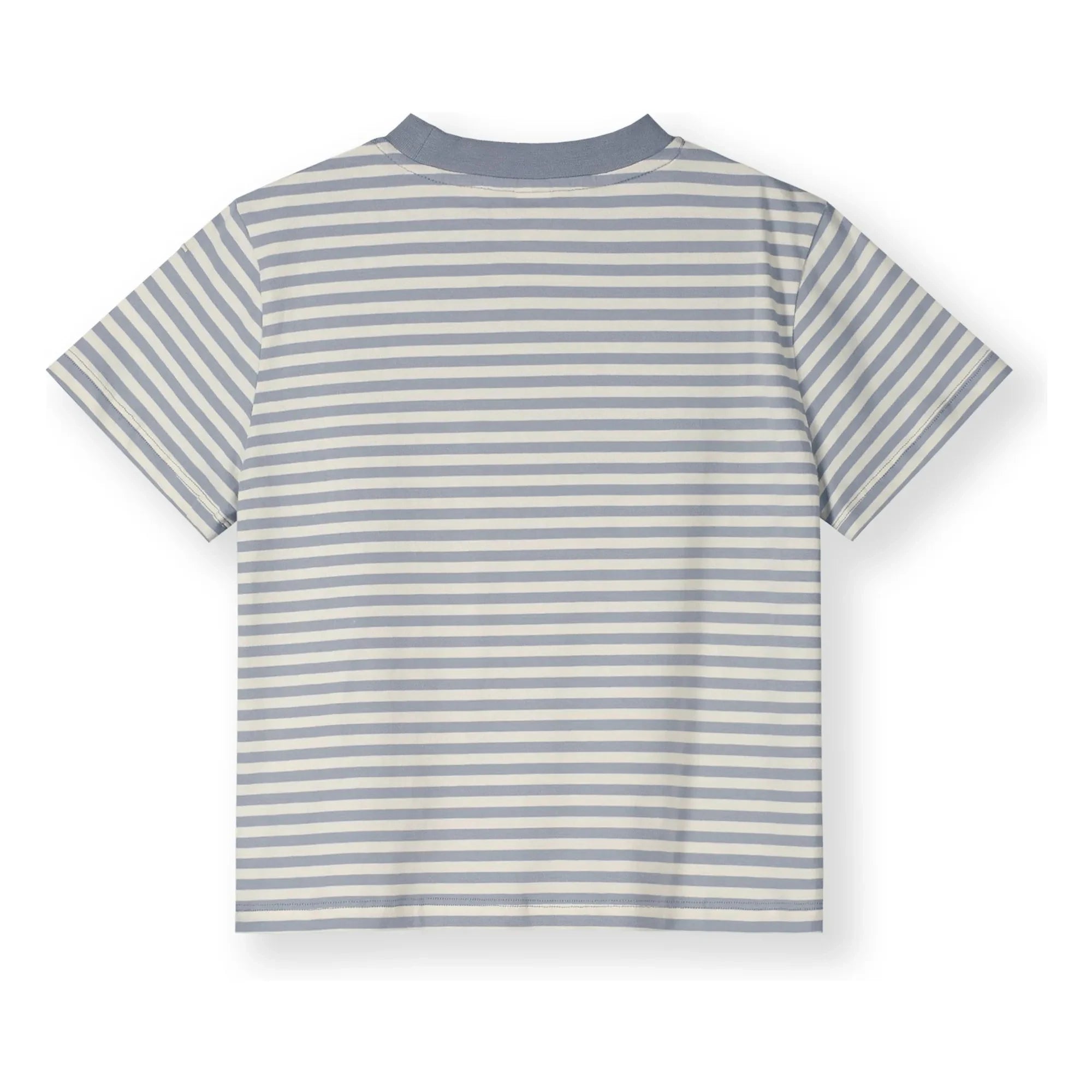 Gray Label - Oversize Çizgili Organik Pamuk Tişört | Ice Blue