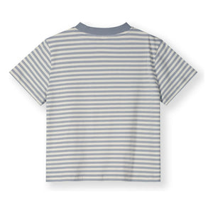 Gray Label - Oversize Çizgili Organik Pamuk Tişört | Ice Blue