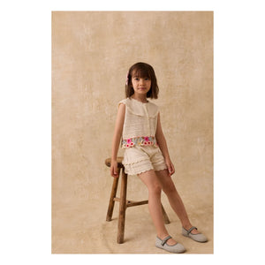 Louise Misha - Top bordado Elea | Crema