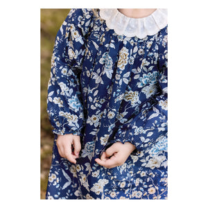 Tartine et Chocolat - Vestido con cuello ondulado de flores | Azul marino