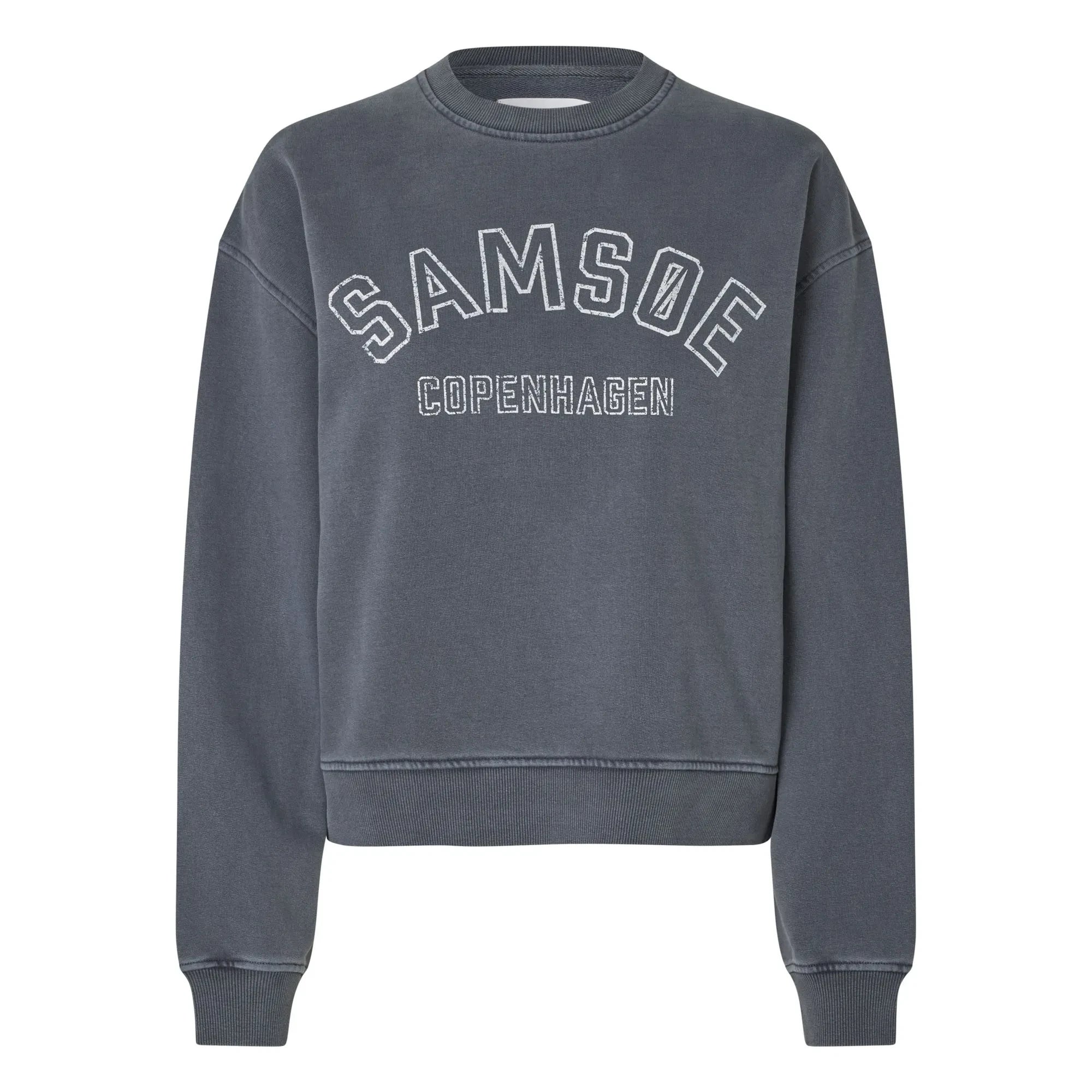 Samsoe Samsoe - Savan organik pamuk sweatshirt | Gri mavi