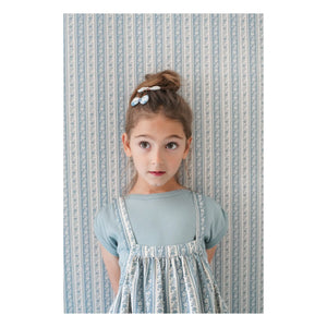 Soor Ploom - Sundae Organic Cotton Gathered T-Shirt | Ice Blue