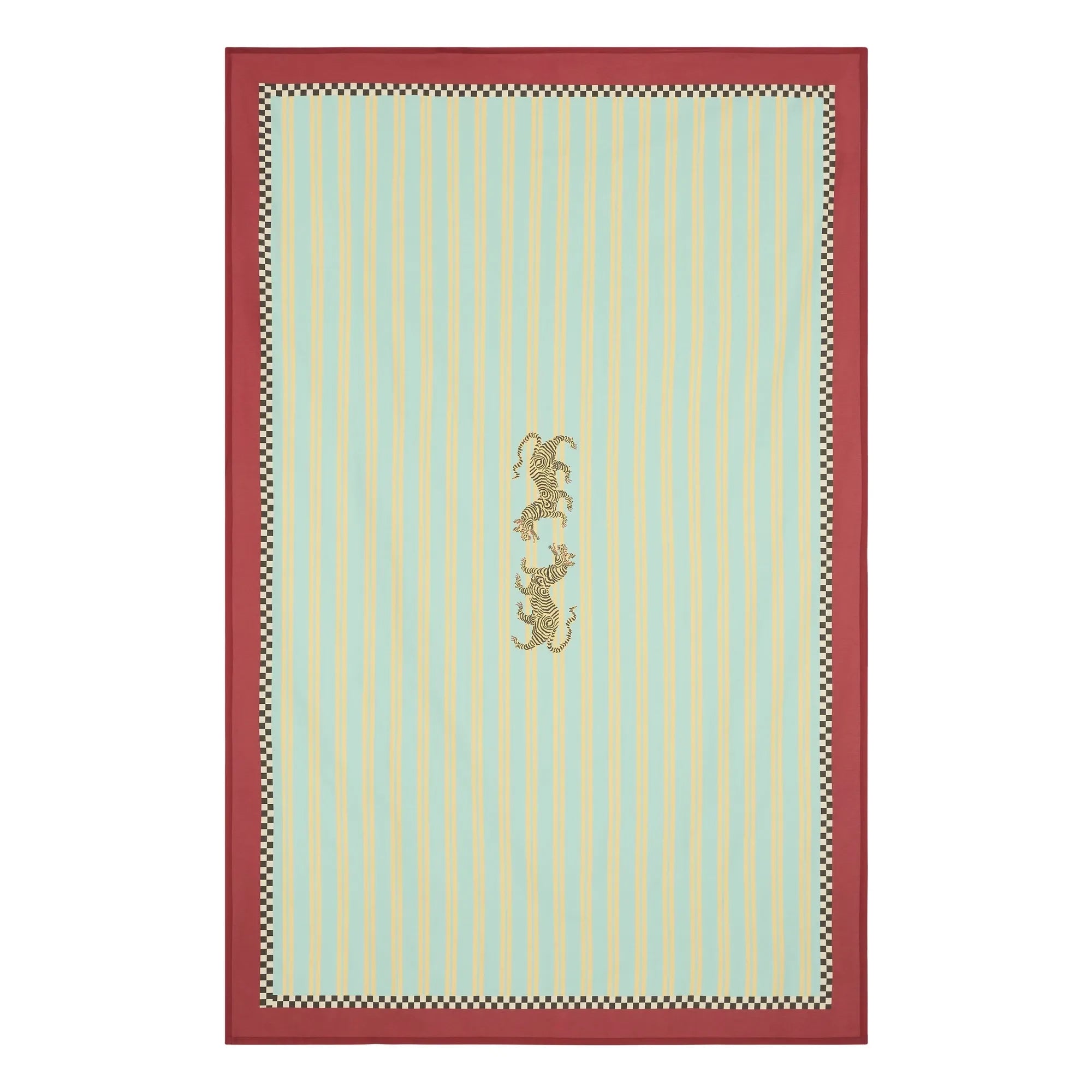 Lisa Corti - Tiger cotton tablecloth, Lisa Corti x The Socialite Family | Turquoise