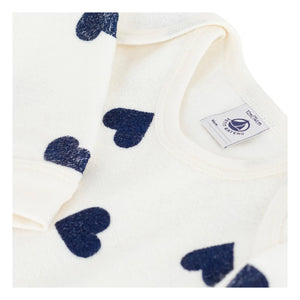 Petit Bateau - Schlaf gut Herzen PB Pyjama | Ecru