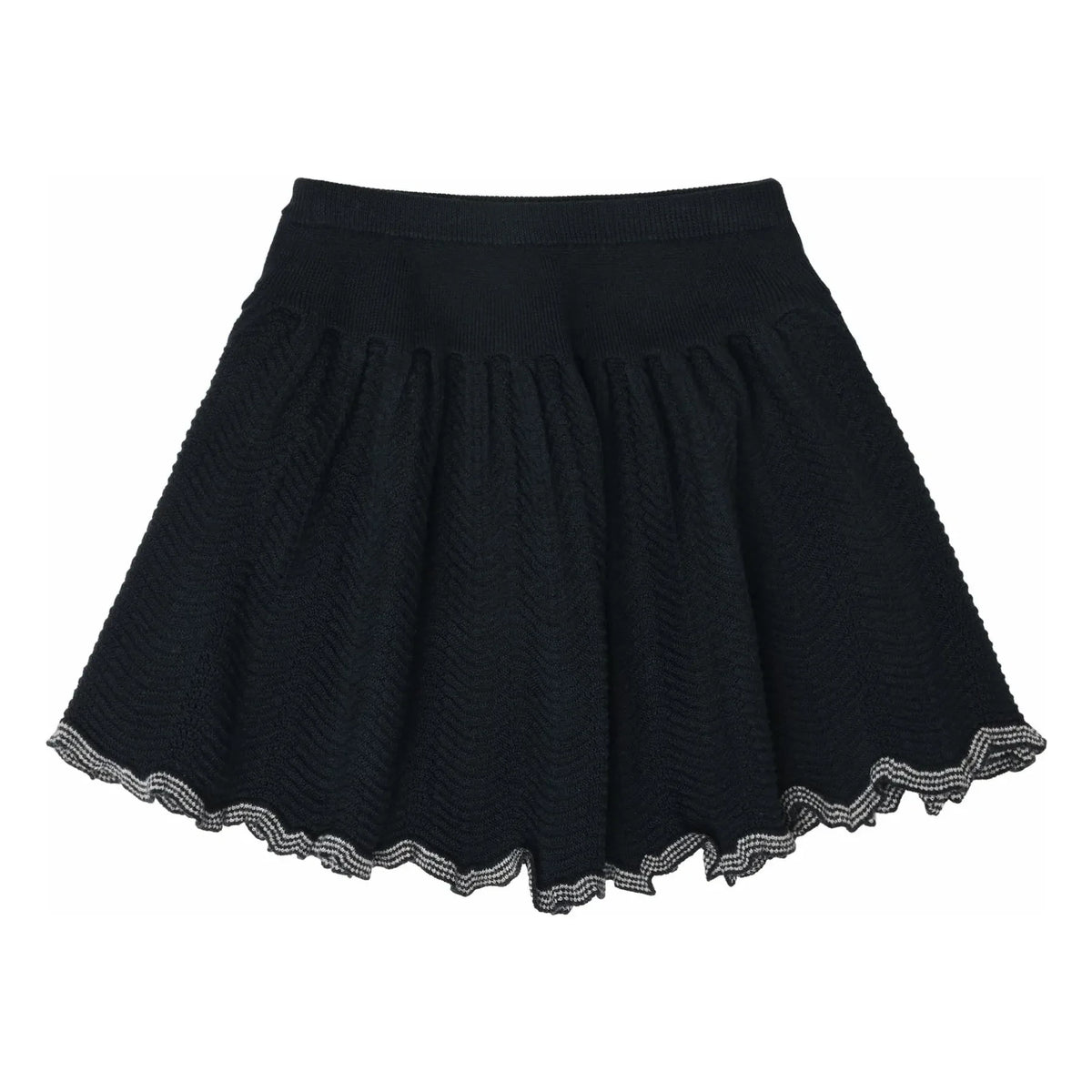 FUB - Falda fruncida de lana merino | Azul marino