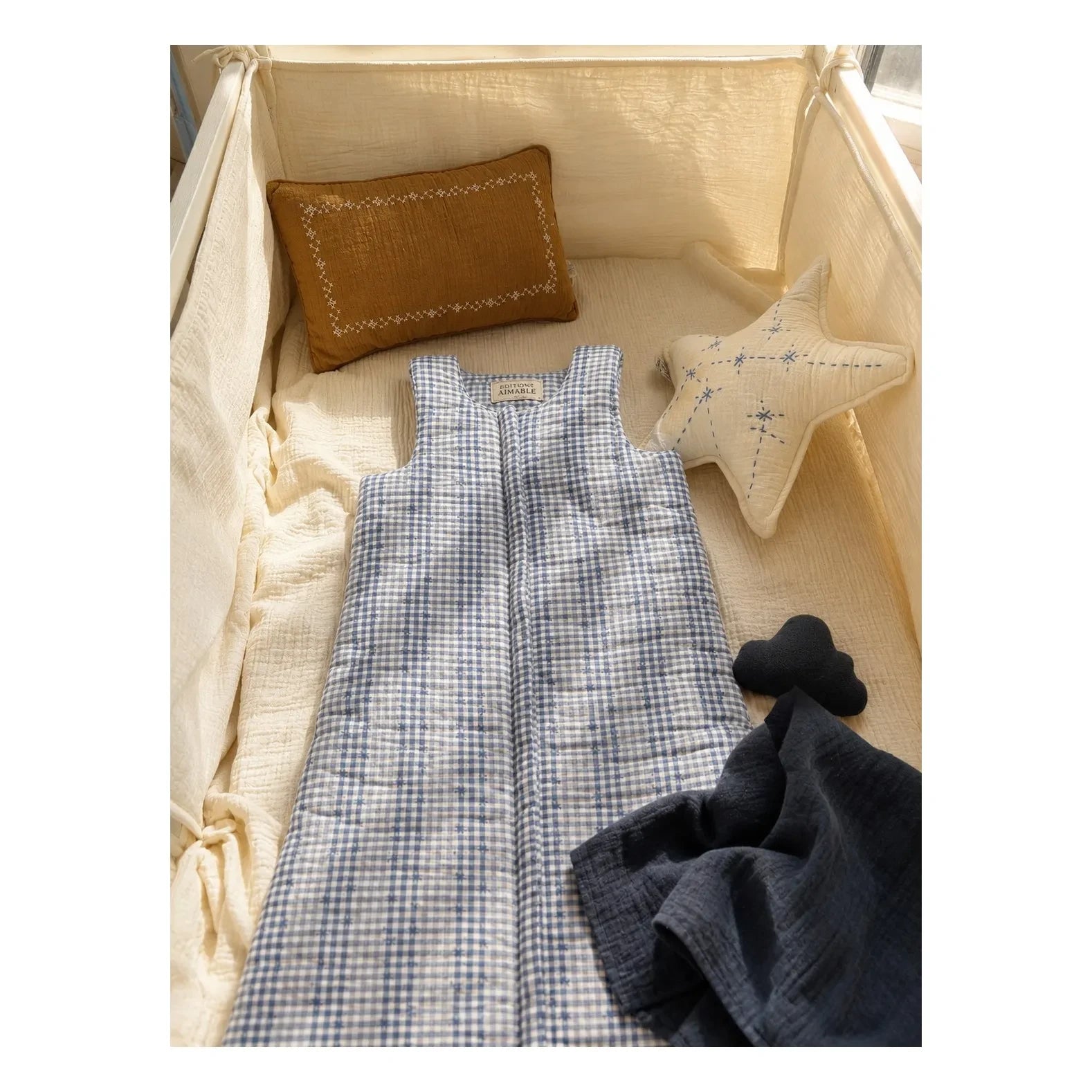 Editions Aimable - Théodore Babybett-Nestchen | Elfenbein-Mulltuch