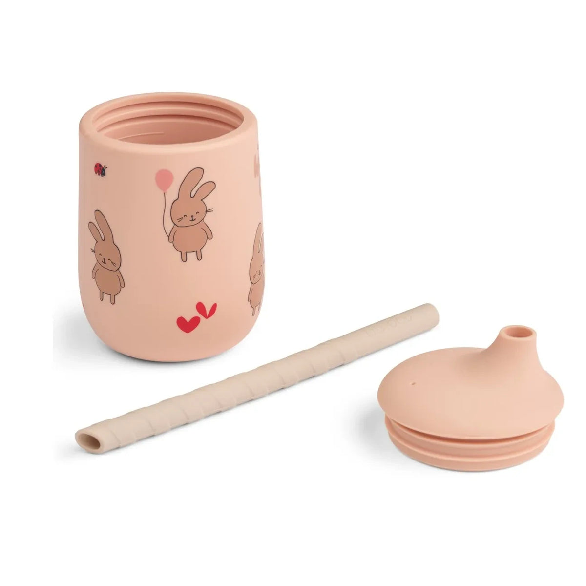 Liewood - Ellis Silikon Pipetli Bardak | Wild child/Rosey