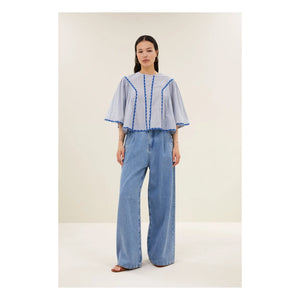 By Bar - Davin Bio-Baumwoll-Bluse | Blau