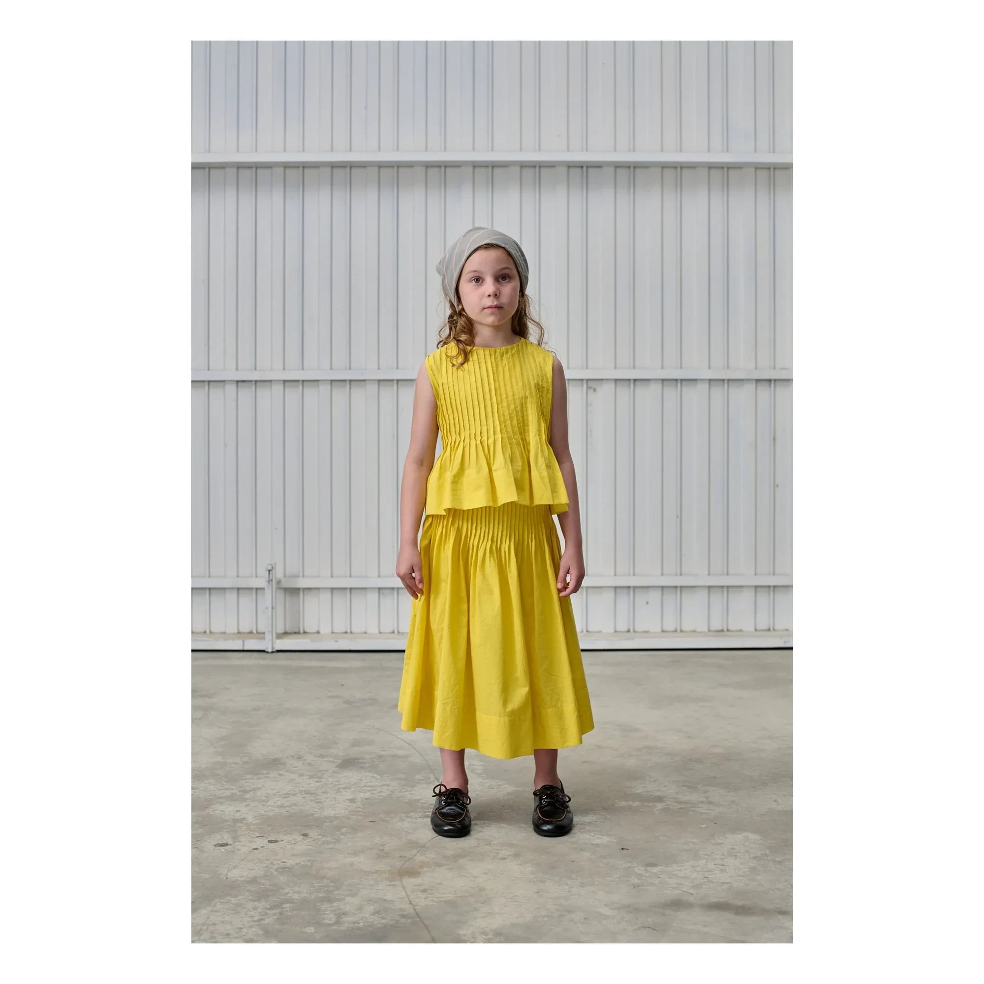 Tangerine - Falda midi plisada | Amarilla