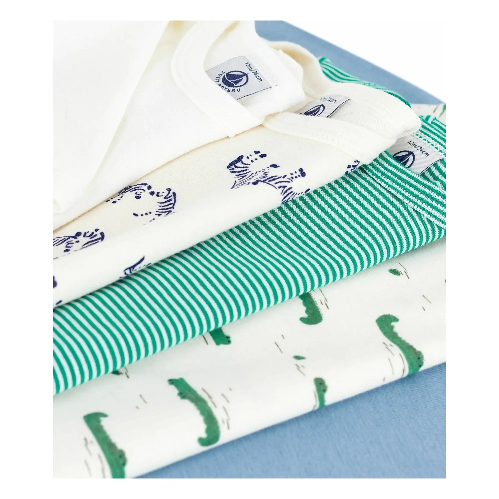 Petit Bateau - 5 Timsah Desenli Gövde Organik Pamuk | Ekru